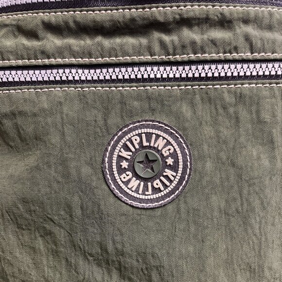 Kipling Army green zip bag tote zipper - Picture 4 of 7